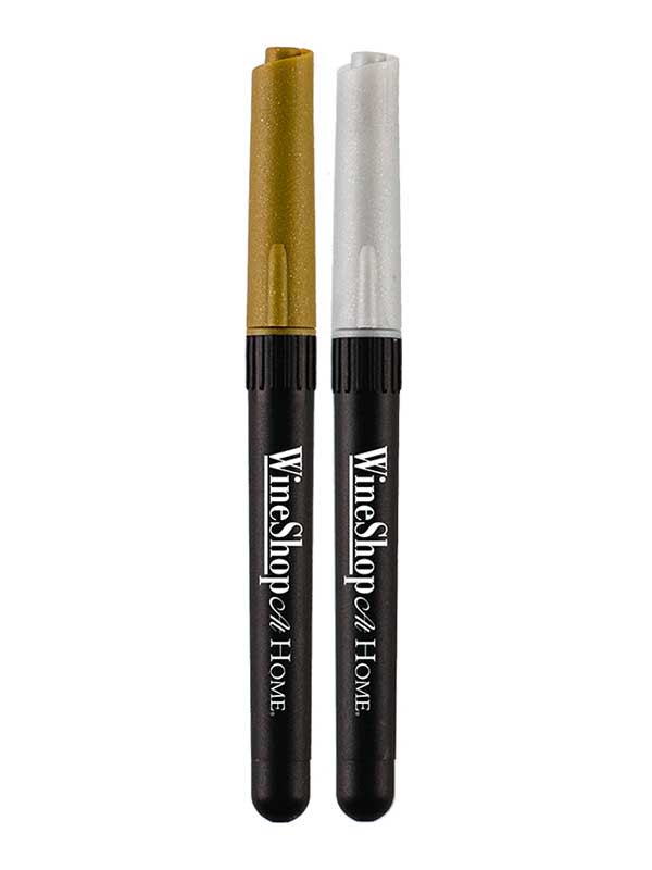 Wine Glass Writing Pens (3 Gold, 3 Silver) – WineShop At Home