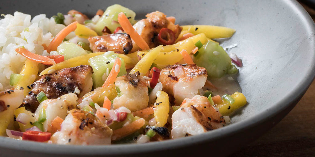 Ginger-Lime Shrimp Poke with Coconut Milk & Rice