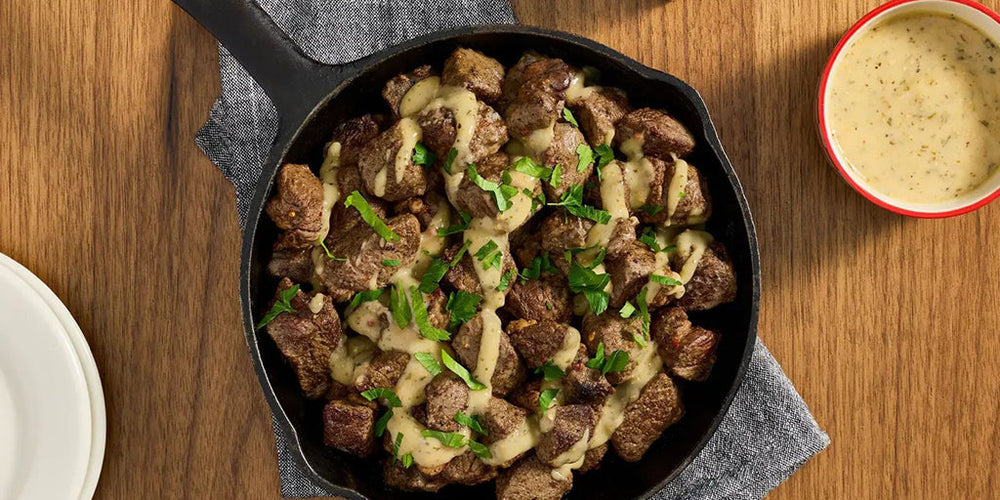 Spicy Garlic Parm Steak Bites
