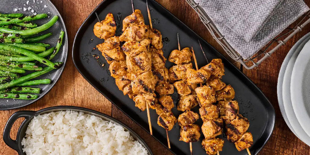 Red Chili Sesame Grilled Chicken Kabobs