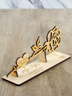 Get Well Soon 3D Wood Card