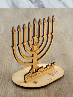 Happy Hanukkah 3D Wood Card