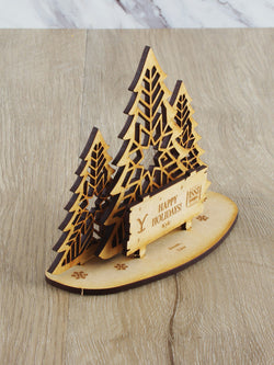 Happy Holidays 3D Wood Card