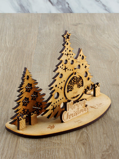 Merry Christmas 3D Wood Card