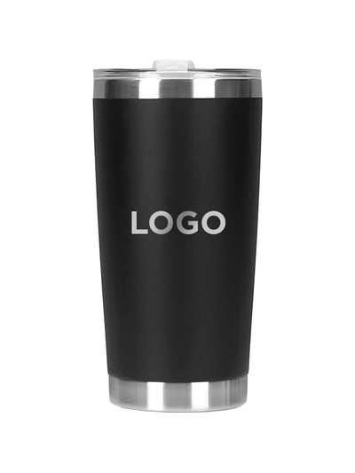 Double Wall Stainless Steel Wine Tumbler with Lid (20oz.) - Customizable