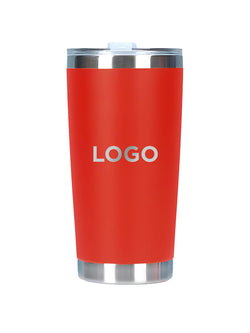 Double Wall Stainless Steel Wine Tumbler with Lid (20oz.) - Customizable