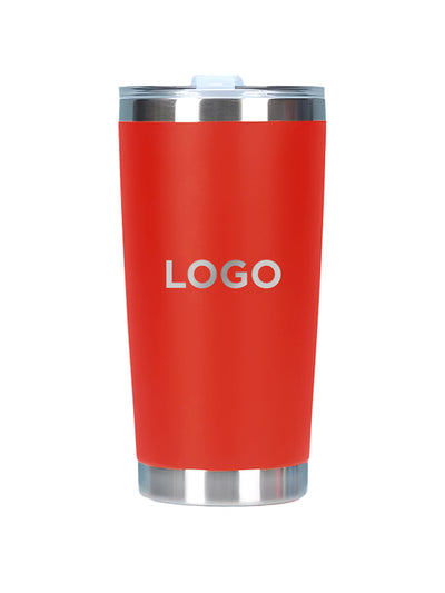 Double Wall Stainless Steel Wine Tumbler with Lid (20oz.) - Customizable