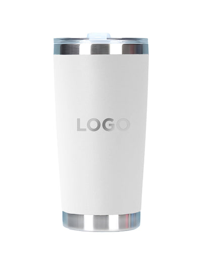 Double Wall Stainless Steel Wine Tumbler with Lid (20oz.) - Customizable