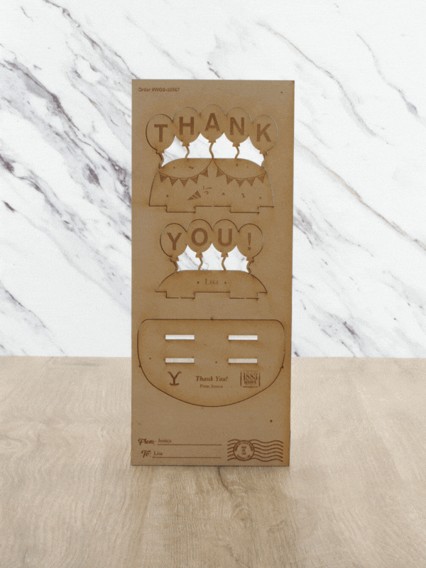 Thank You 3D Wood Card