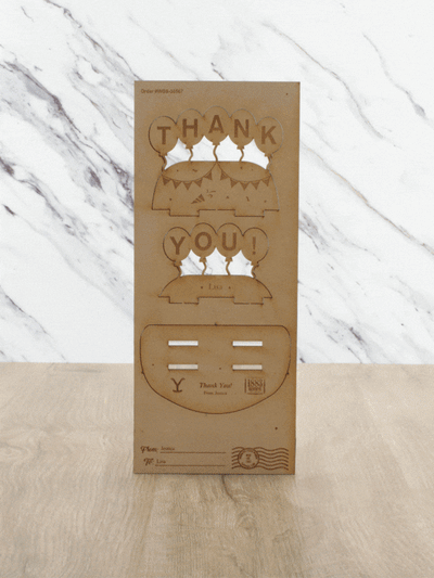 Thank You 3D Wood Card