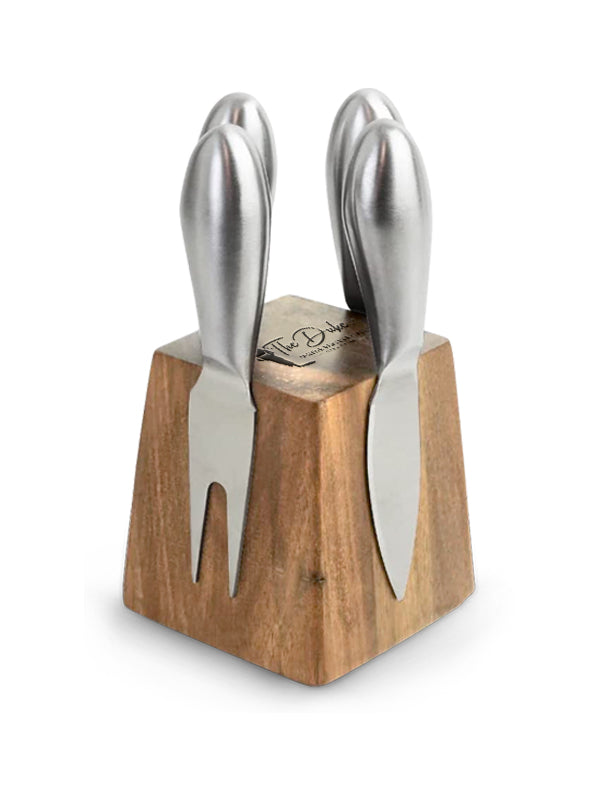 John Wayne Magnetic Wood Block Cheese Knife Set