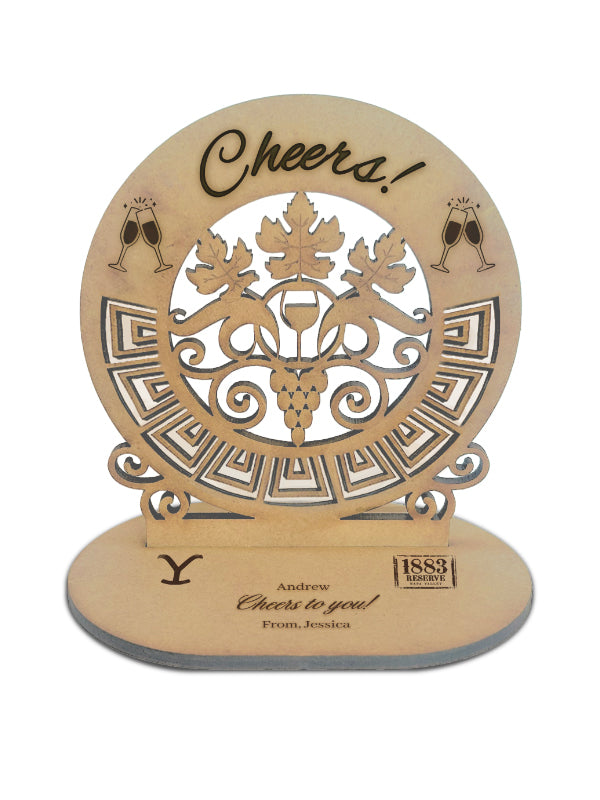 Yellowstone "Cheers" Wooden Card