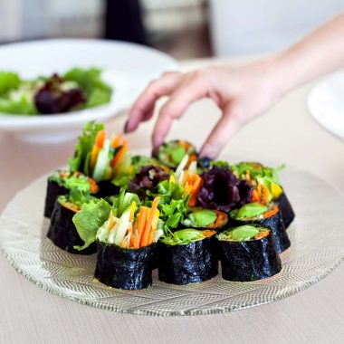 Vegetarian sushi with no rice