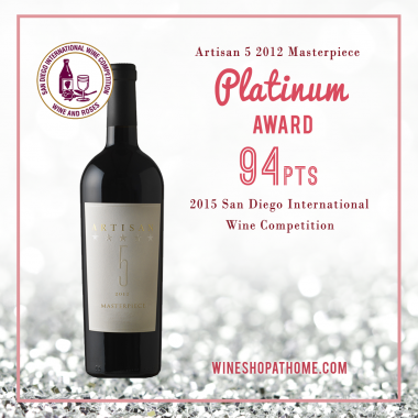 Artisan 5 2012 Platinum Award San Diego International Wine Competition