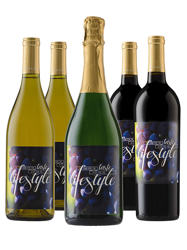 Half-Case of Personalized Wine: 2 Cab, 2 Sparking and 2 Chard - WineShop At Home half case of personalized bottles