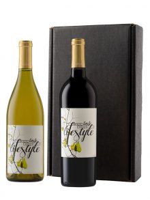 Personalized Duet: Merlot and Chardonnay - WineShop At Home Merlot and Chardonnay dressed up in our classic black gift box