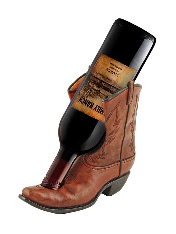 Cowboy Boot France N/O Silver Wine Bottle Holder Metal Birthday Gift zb790 NEW