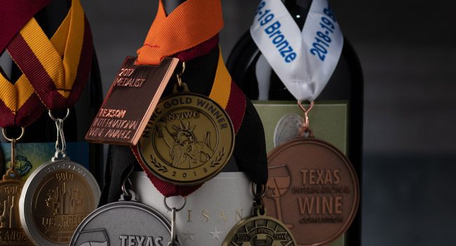 Wines with different award medals