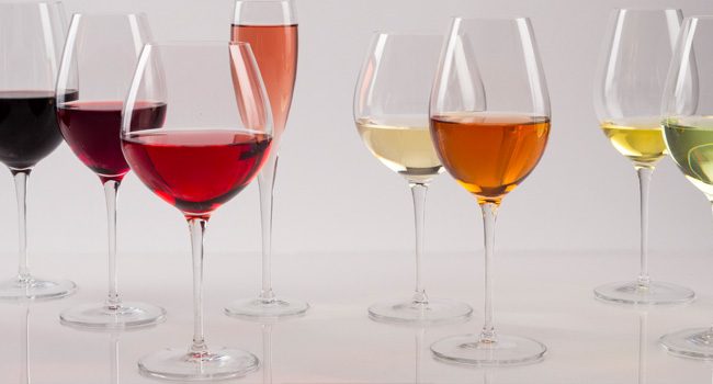 Collection of wine glasses in different styles