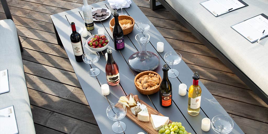 WineShop At Home Tasting on a deck