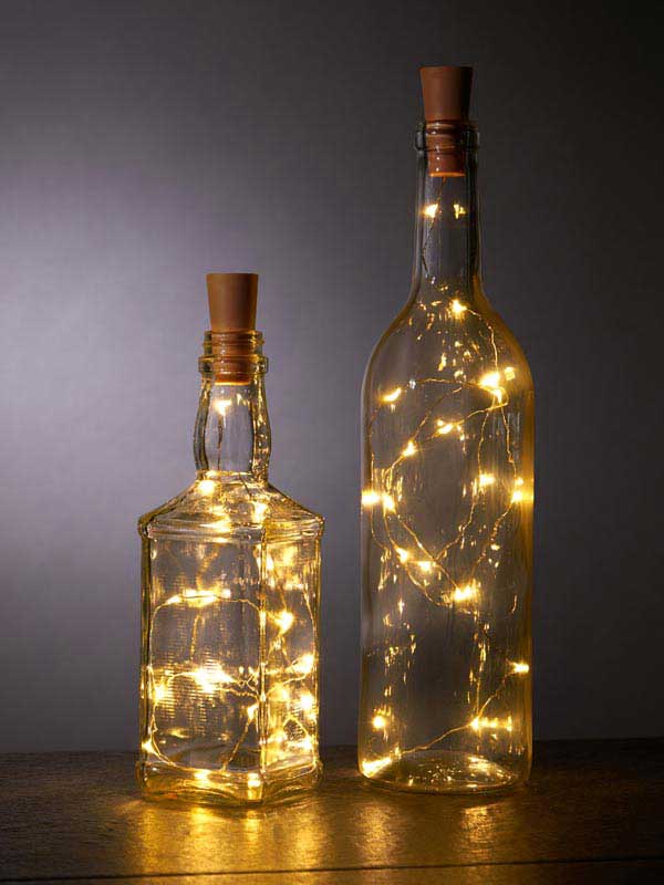 Warm White Bottle Lights (Set of 2)