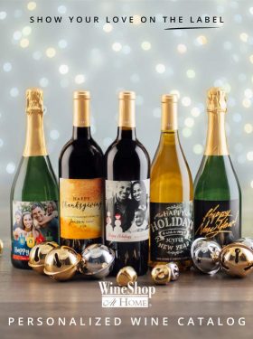 Grouping of Personalized Wines with a holiday background