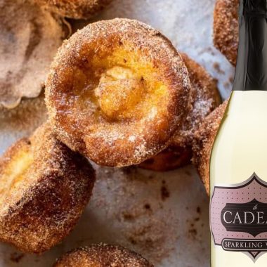 Cinnamon Sugar Brown Butter Popovers with le Cadeau Sparking and Talmage Cellars "Mother's Day" Chardonnay