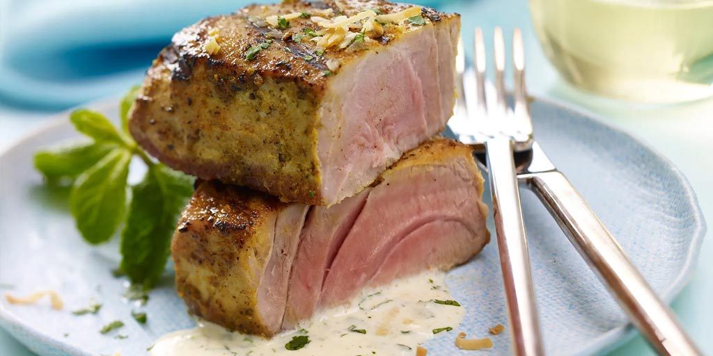 Grilled Curry-Lime Tuna with Toasted Coconut Sauce