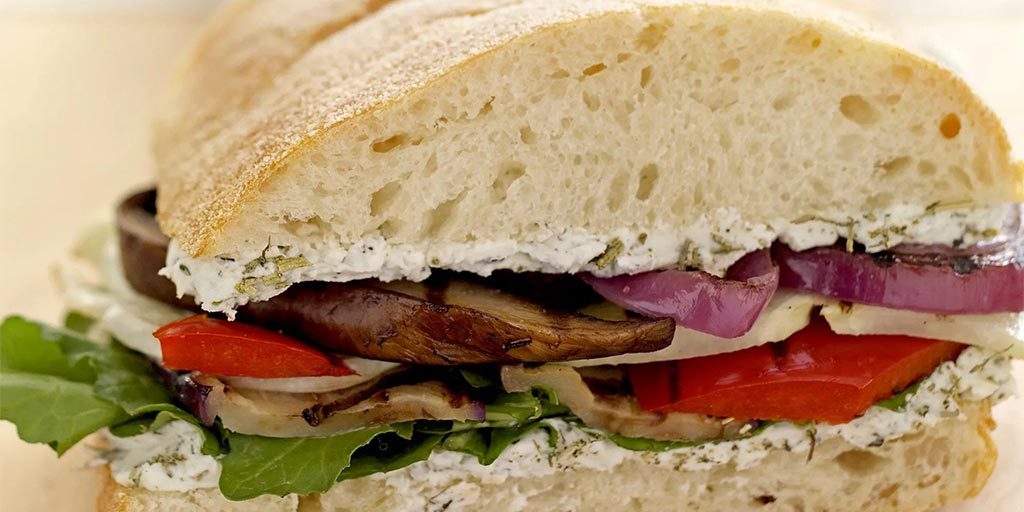 Grilled Vegetable Sandwich with Goat Cheese