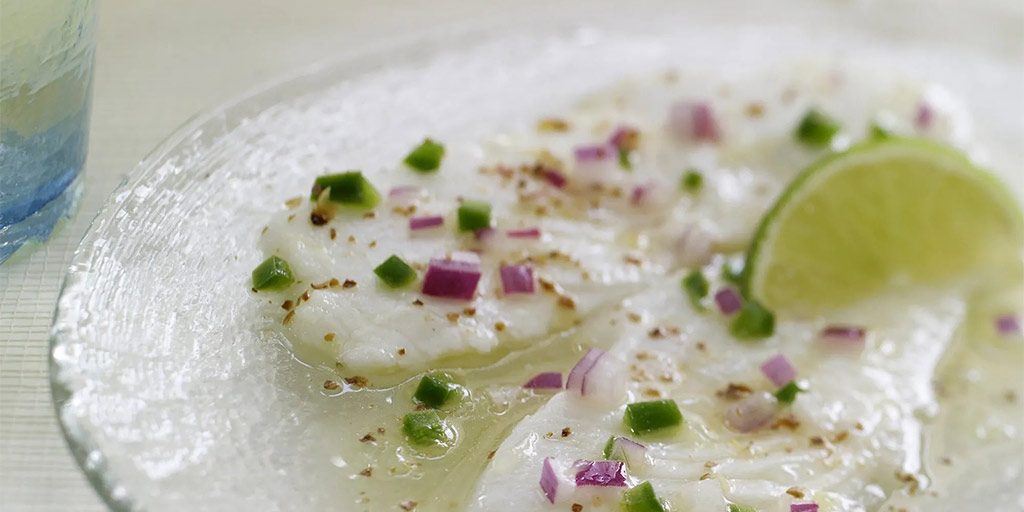 Ceviche-Style Sea Bass with Toasted Coriander and Coconut