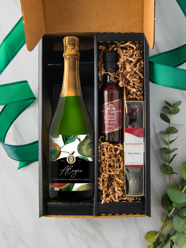 Bubbles and Truffles Gift Box (with Zero-Alcohol Sparkling Juice)