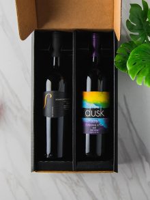 Gift box with two red wines