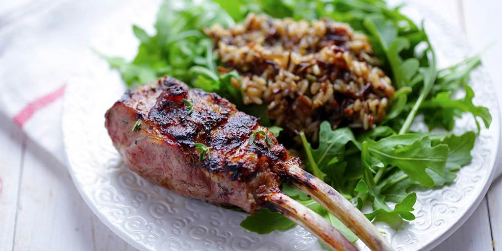 Grilled Lamb Chops with Meyer Lemon Risotto and Arugula