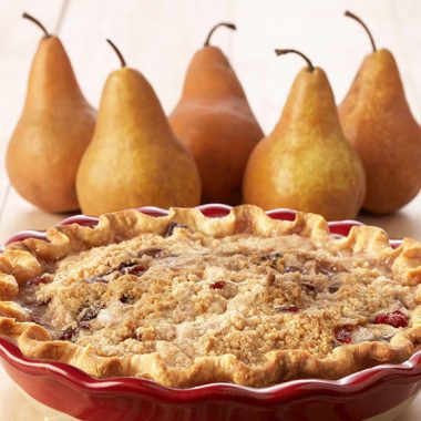 Pear and Cranberry Crumble Pie