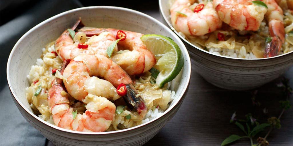 Prawns and Basil Green Curry