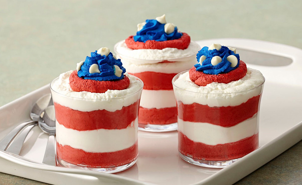 Red, White and Blue Mousse Parfaits